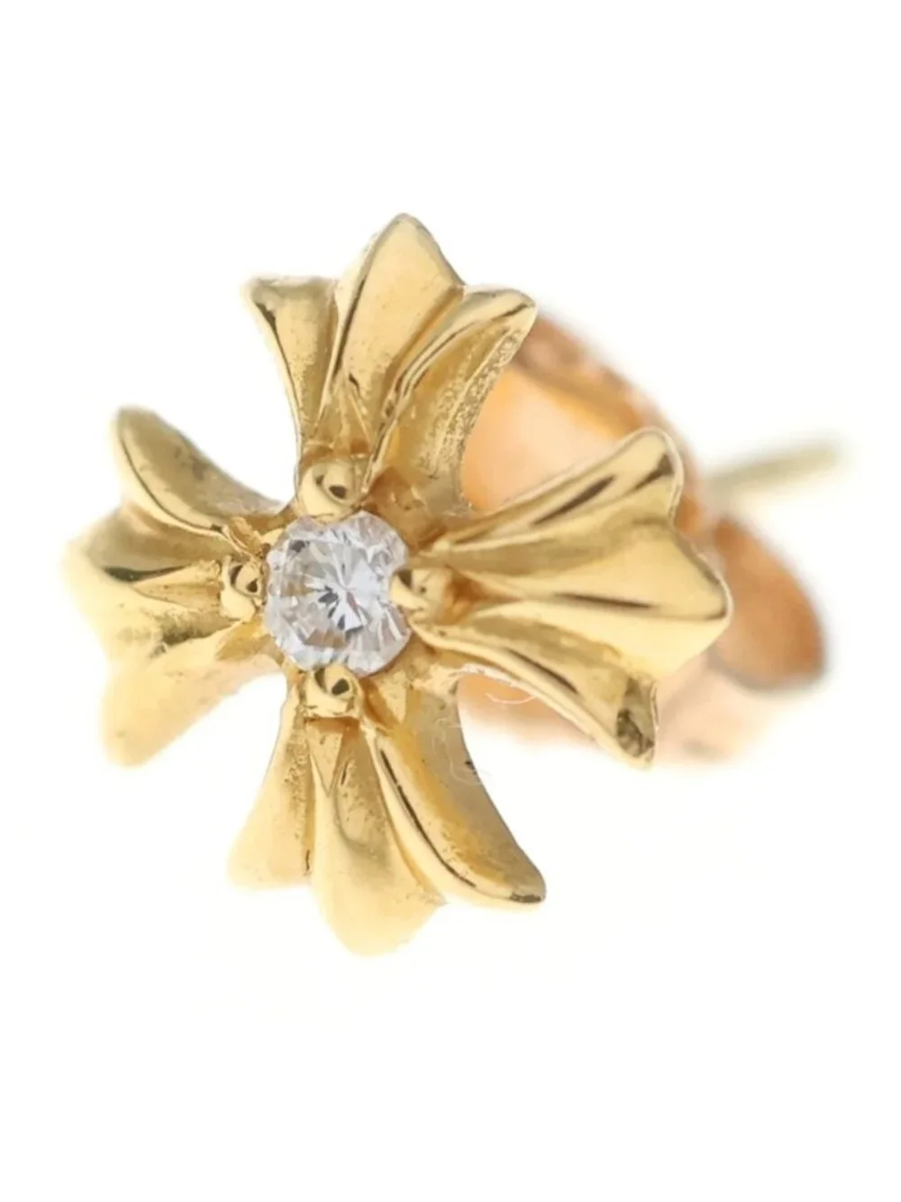 Chrome Hearts 22k CH Plus Stud Earrings Gold